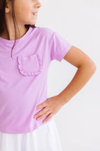 Bright Lilac Ruffle Pocket Tee by Mila & Rose ®