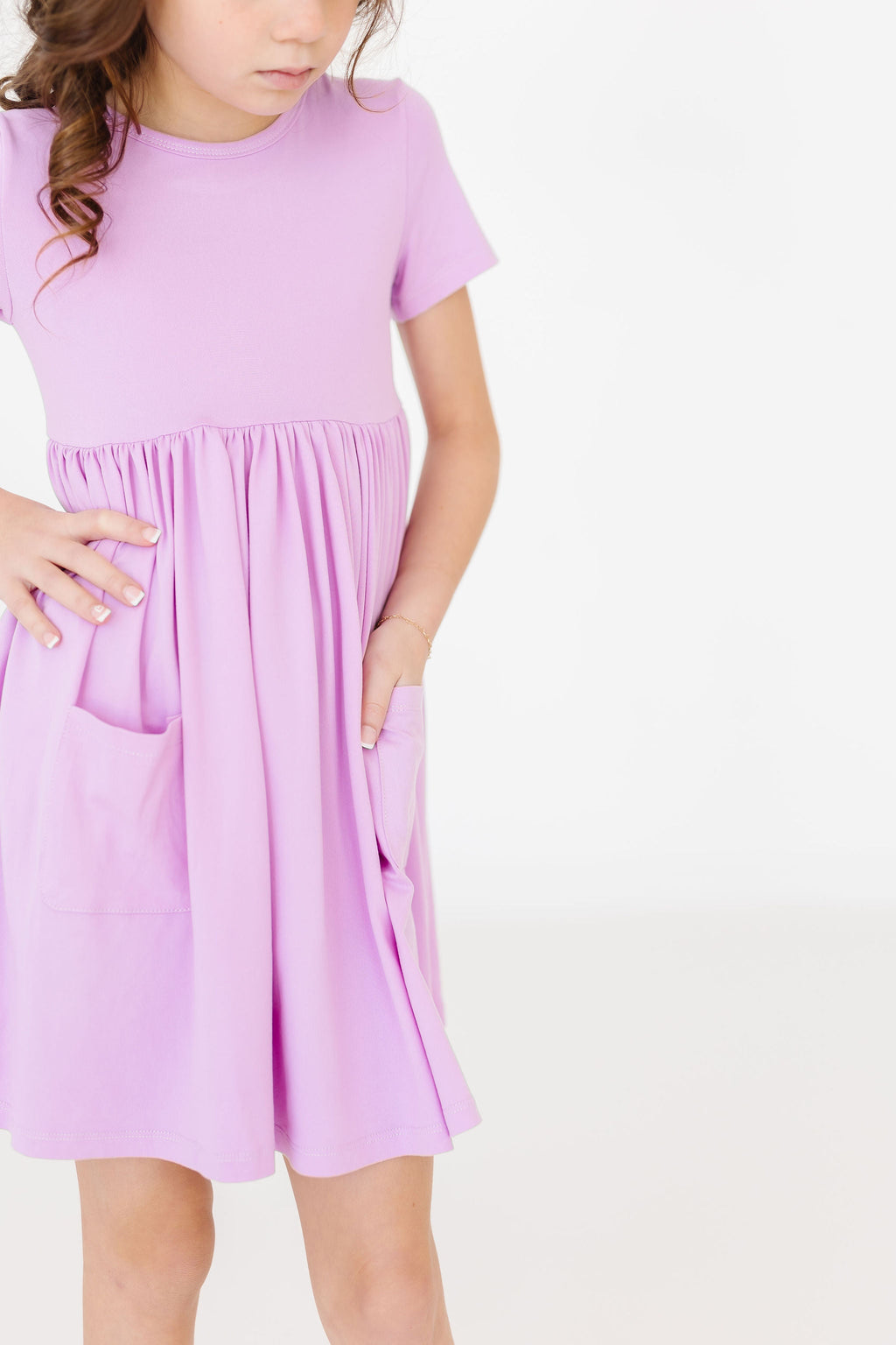 Bright Lilac S/S Pocket Twirl Dress by Mila & Rose ®