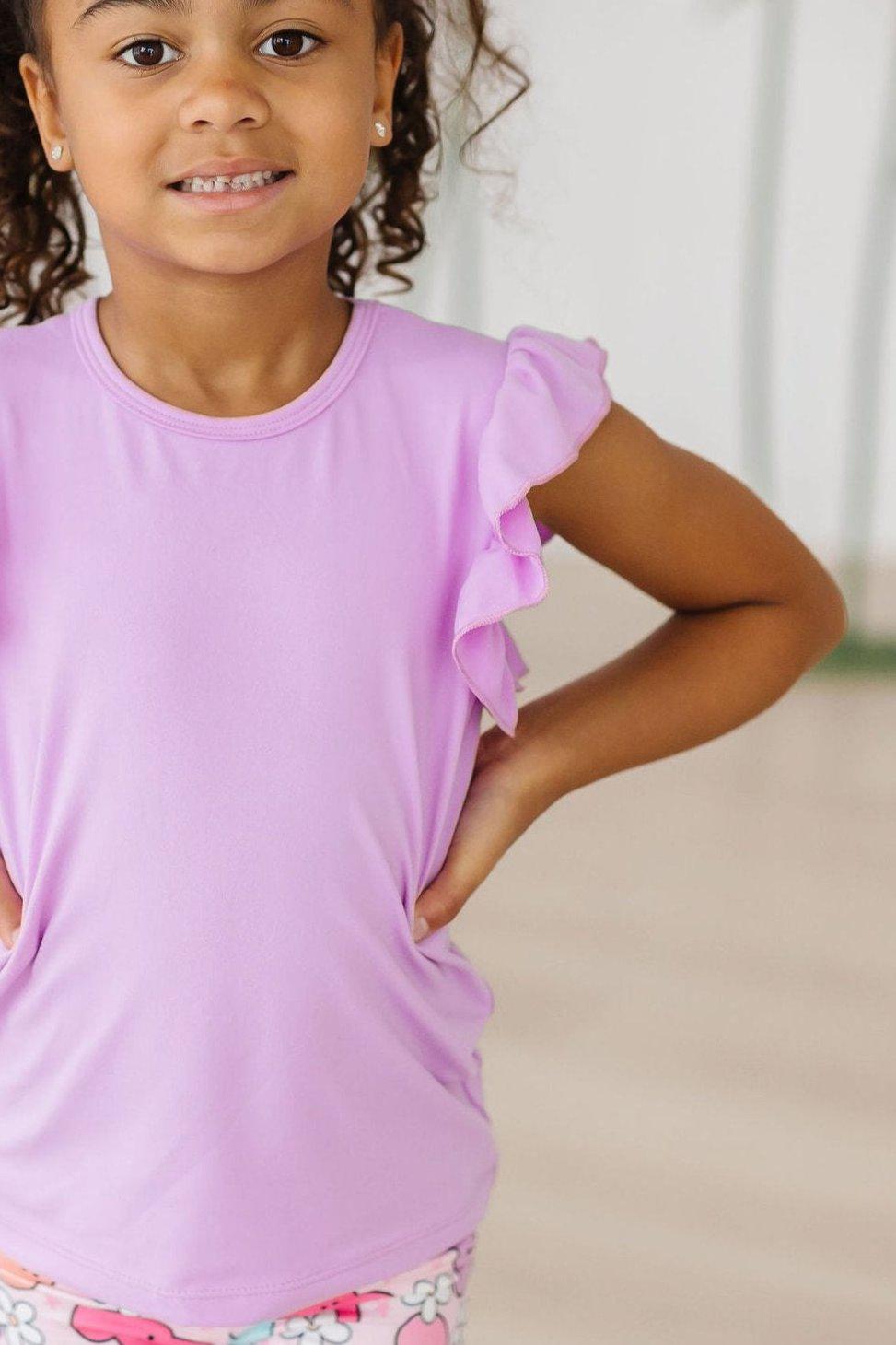 Bright Lilac S/S Ruffle Tee by Mila & Rose ®