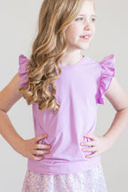 Bright Lilac S/S Ruffle Tee by Mila & Rose ®