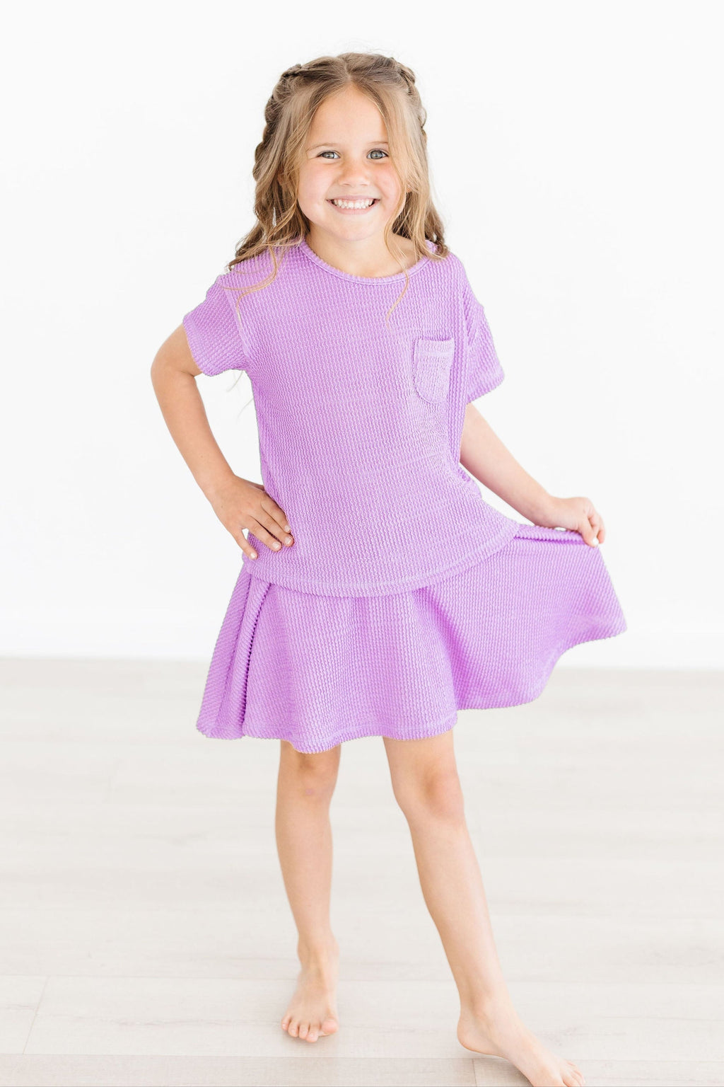 Bright Lilac Scrunchy Pocket Tee by Mila & Rose ®