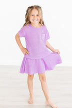 Bright Lilac Scrunchy Pocket Tee by Mila & Rose ®