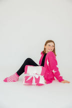 Bright Pink Checker Cozy Socks by Mila & Rose ®