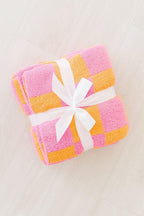 Bright Pink/Orange Checker Cozy Blanket by Mila & Rose ®