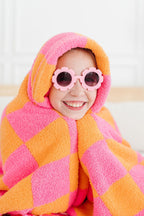 Bright Pink/Orange Checker Cozy Blanket by Mila & Rose ®
