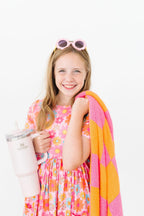 Bright Pink/Orange Checker Cozy Blanket by Mila & Rose ®