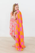 Bright Pink/Orange Checker Cozy Blanket by Mila & Rose ®