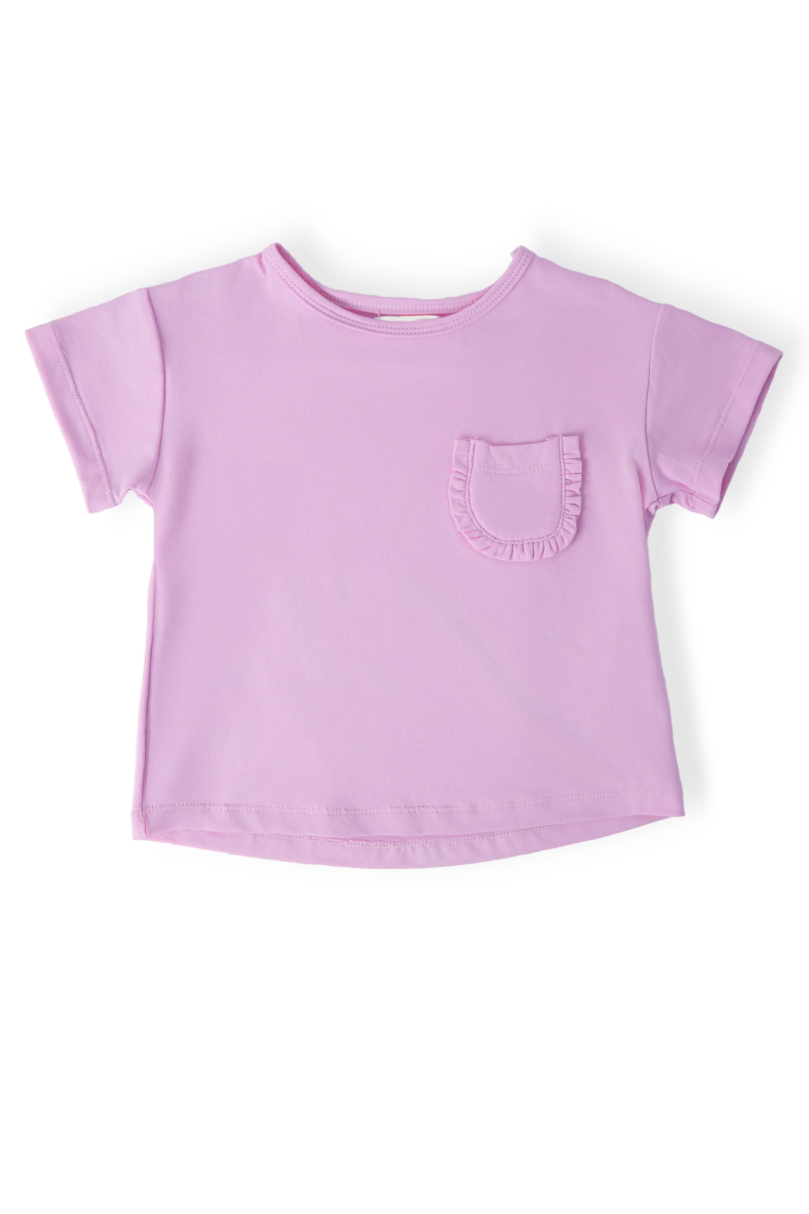 Bright Lilac Ruffle Pocket Tee by Mila & Rose ®