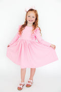 Bubblegum Pink L/S Ruffle Twirl Dress by Mila & Rose ®