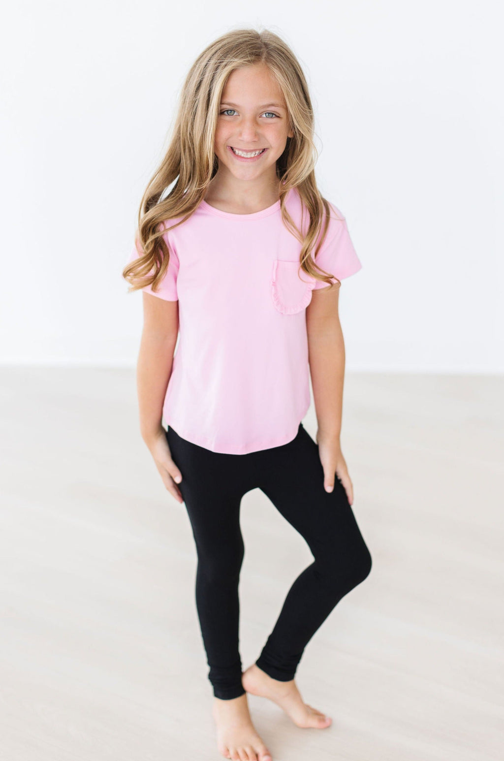 Bubblegum Pink Ruffle Pocket Tee by Mila & Rose ®
