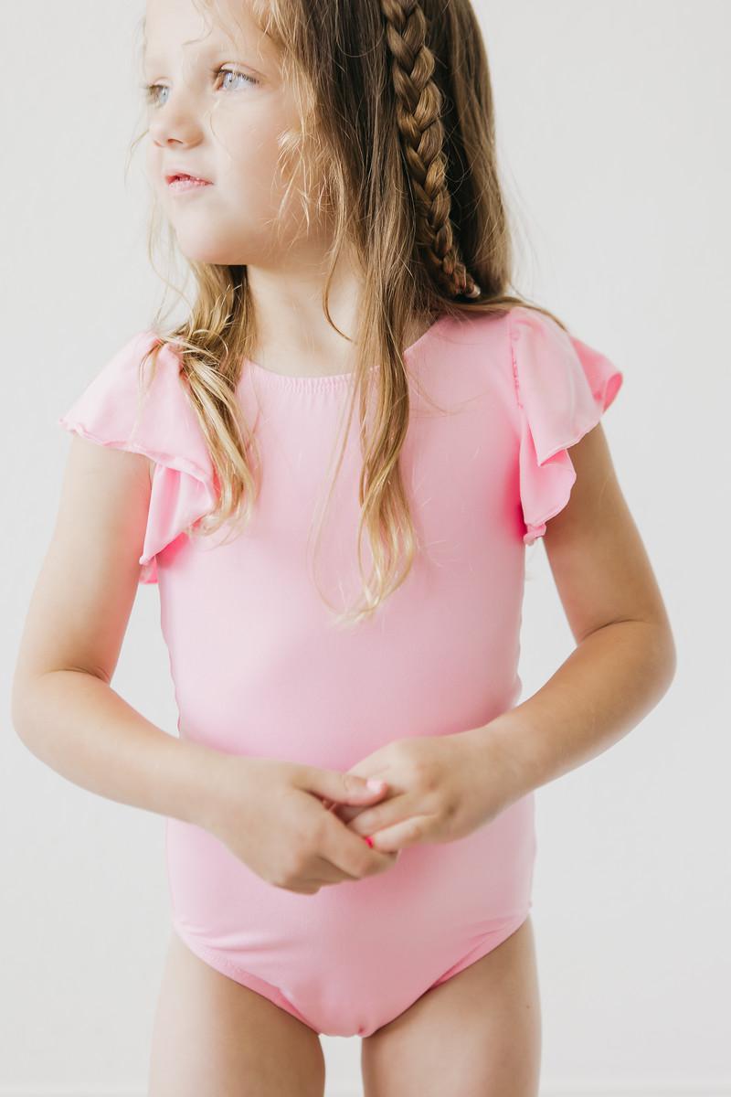 Bubblegum Pink S/S Flutter Sleeve Leotard by Mila & Rose ®