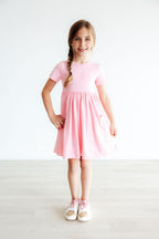 Bubblegum Pink S/S Pocket Twirl Dress by Mila & Rose ®