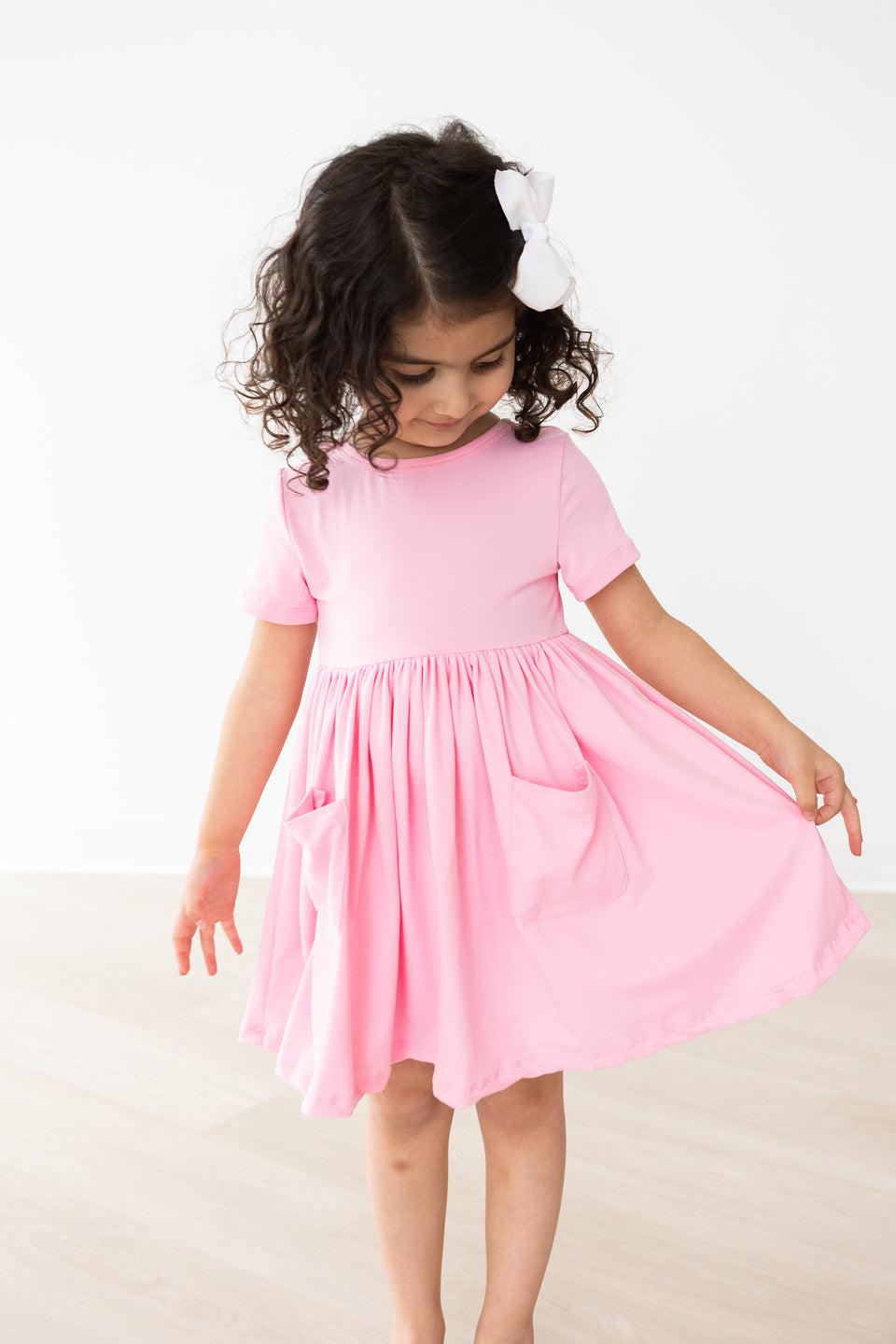 Bubblegum Pink S/S Pocket Twirl Dress by Mila & Rose ®