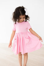 Bubblegum Pink S/S Pocket Twirl Dress by Mila & Rose ®