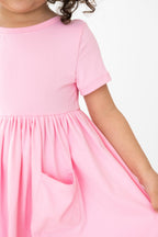 Bubblegum Pink S/S Pocket Twirl Dress by Mila & Rose ®