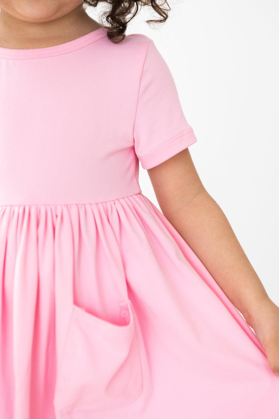 Bubblegum Pink S/S Pocket Twirl Dress by Mila & Rose ®
