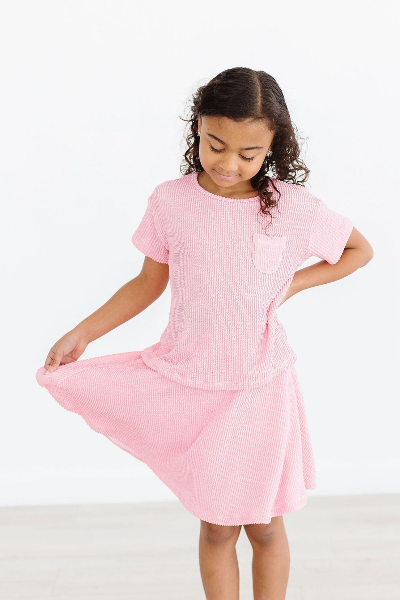 Bubblegum Pink Scrunchy Pocket Tee by Mila & Rose ®