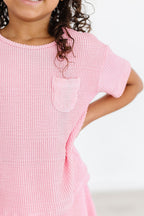Bubblegum Pink Scrunchy Pocket Tee by Mila & Rose ®