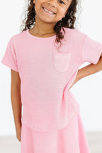 Bubblegum Pink Scrunchy Pocket Tee by Mila & Rose ®