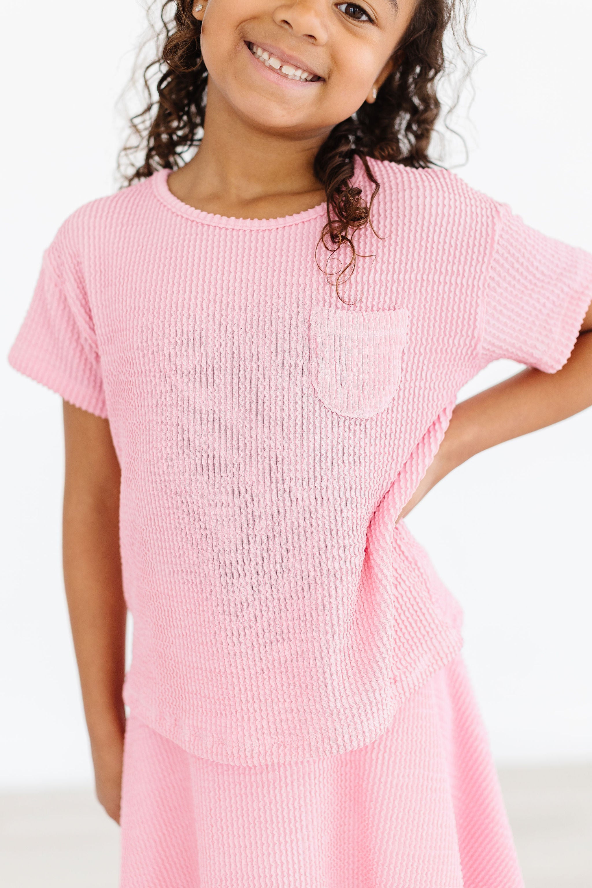 Bubblegum Pink Scrunchy Pocket Tee by Mila & Rose ®