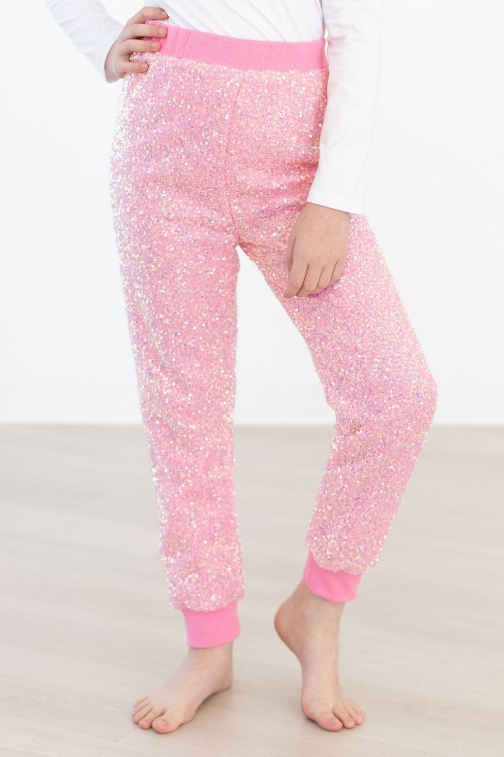 Bubblegum Pink Sequin Joggers by Mila & Rose ®