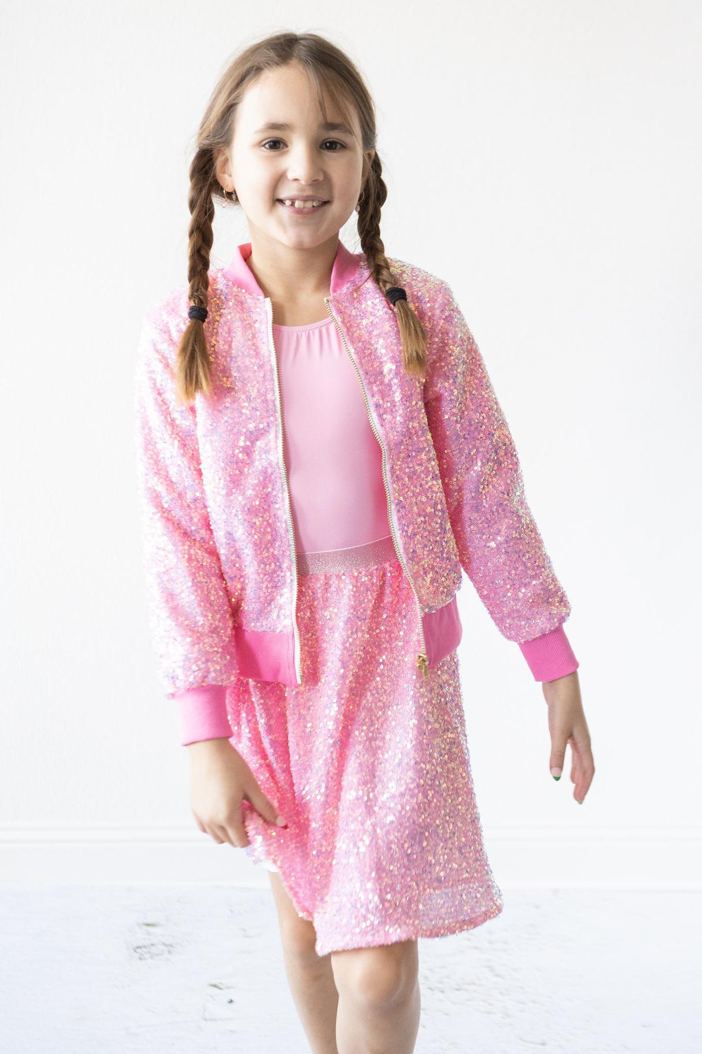 Bubblegum Pink Sequin Twirl Skort by Mila & Rose ®