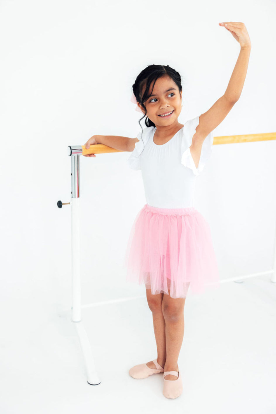 White S/S Flutter Sleeve Leotard by Mila & Rose ®