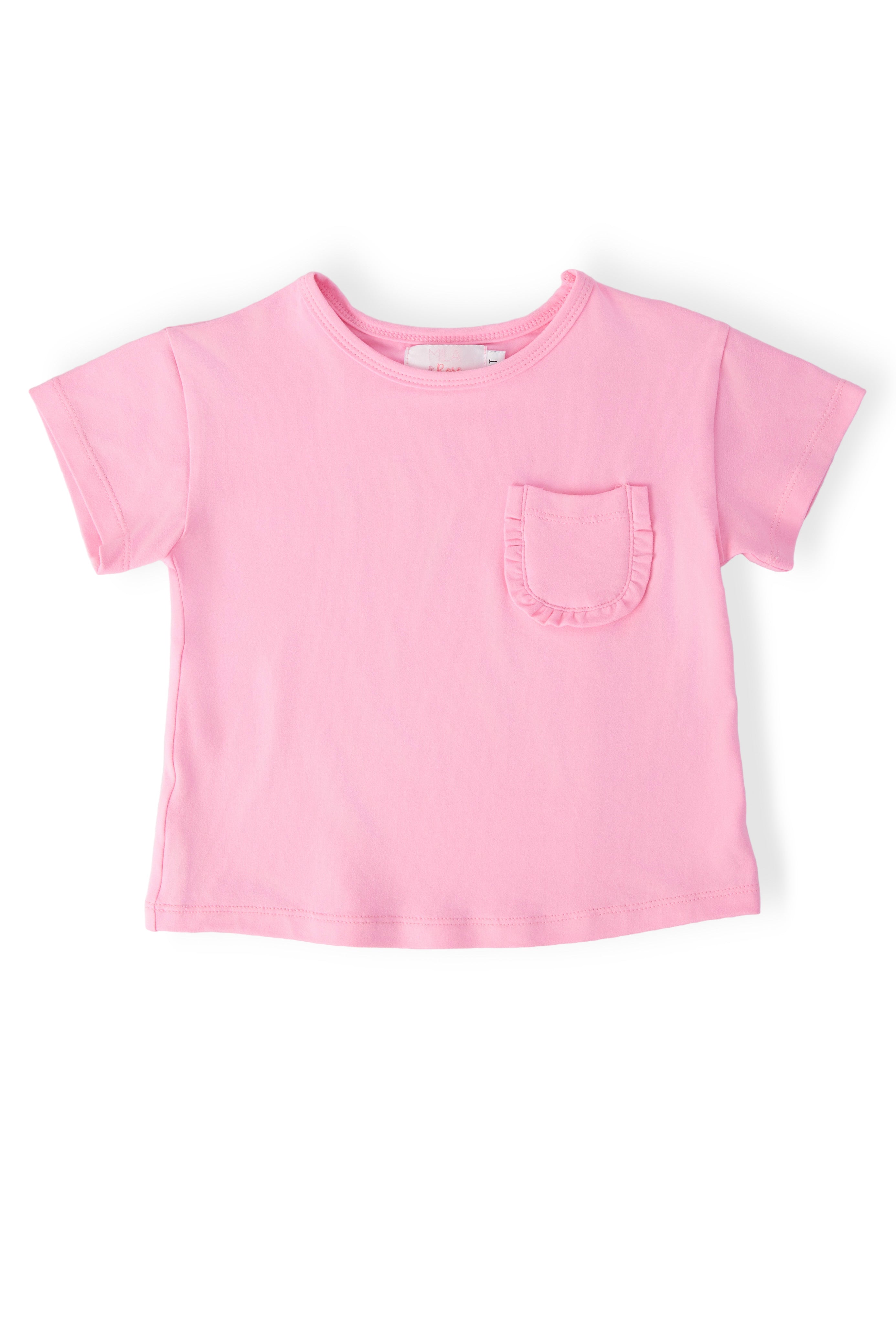 Bubblegum Pink Ruffle Pocket Tee by Mila & Rose ®