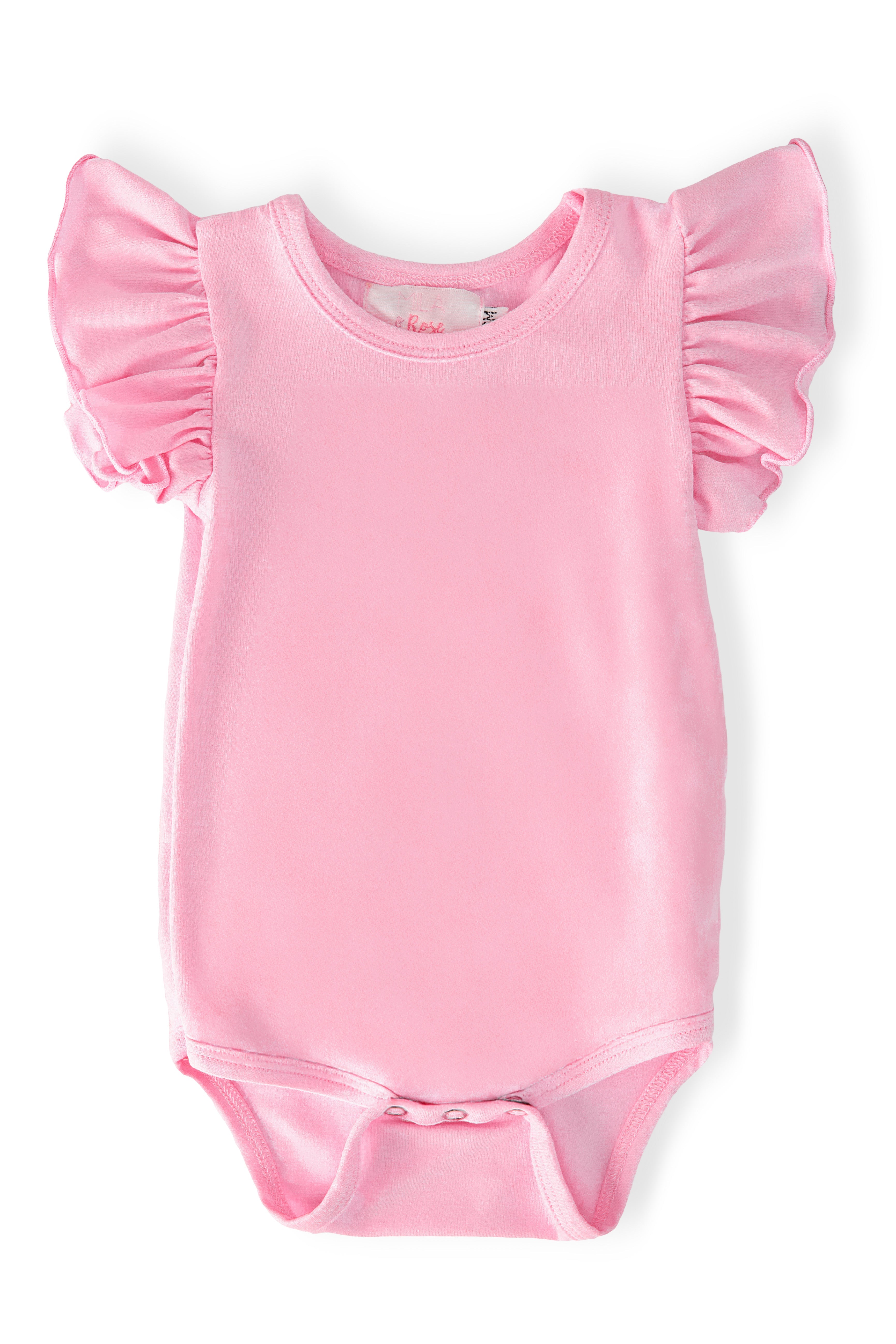 Bubblegum Pink S/S Flutter Bodysuit by Mila & Rose ®