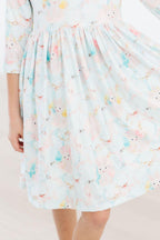 Bunny Dreams 3/4 Sleeve Pocket Twirl Dress by Mila & Rose ®