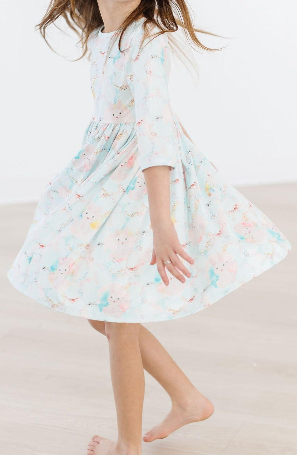 Bunny Dreams 3/4 Sleeve Pocket Twirl Dress by Mila & Rose ®