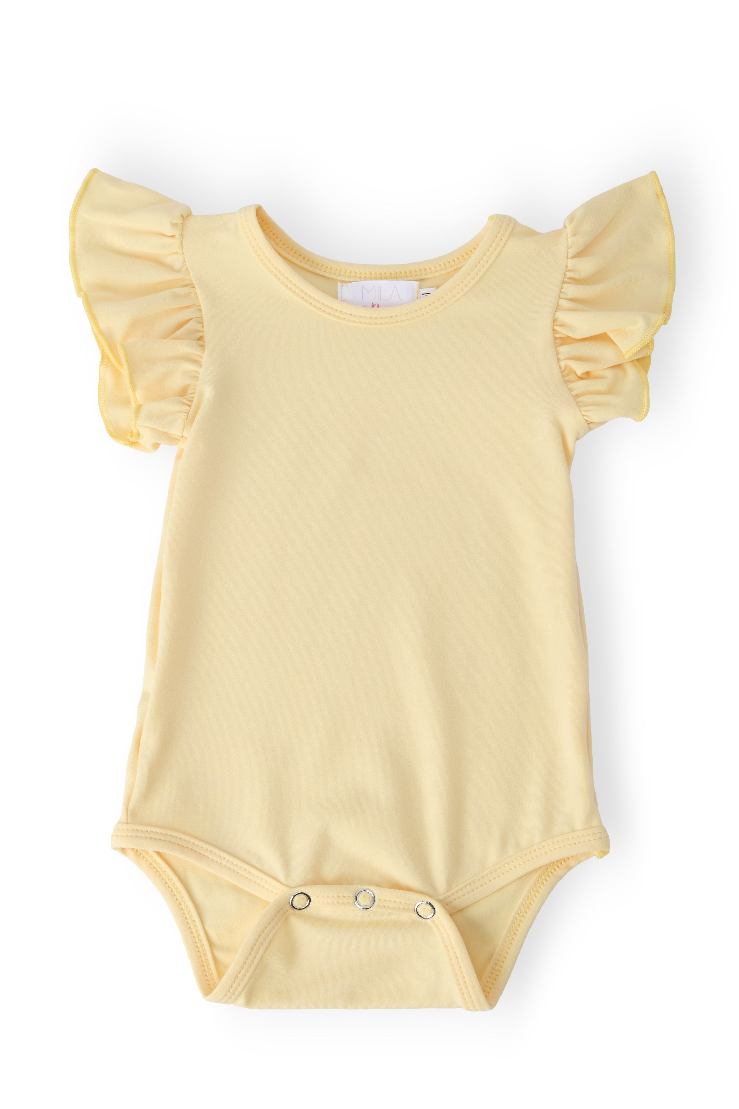 Butter Yellow S/S Flutter Bodysuit by Mila & Rose ®