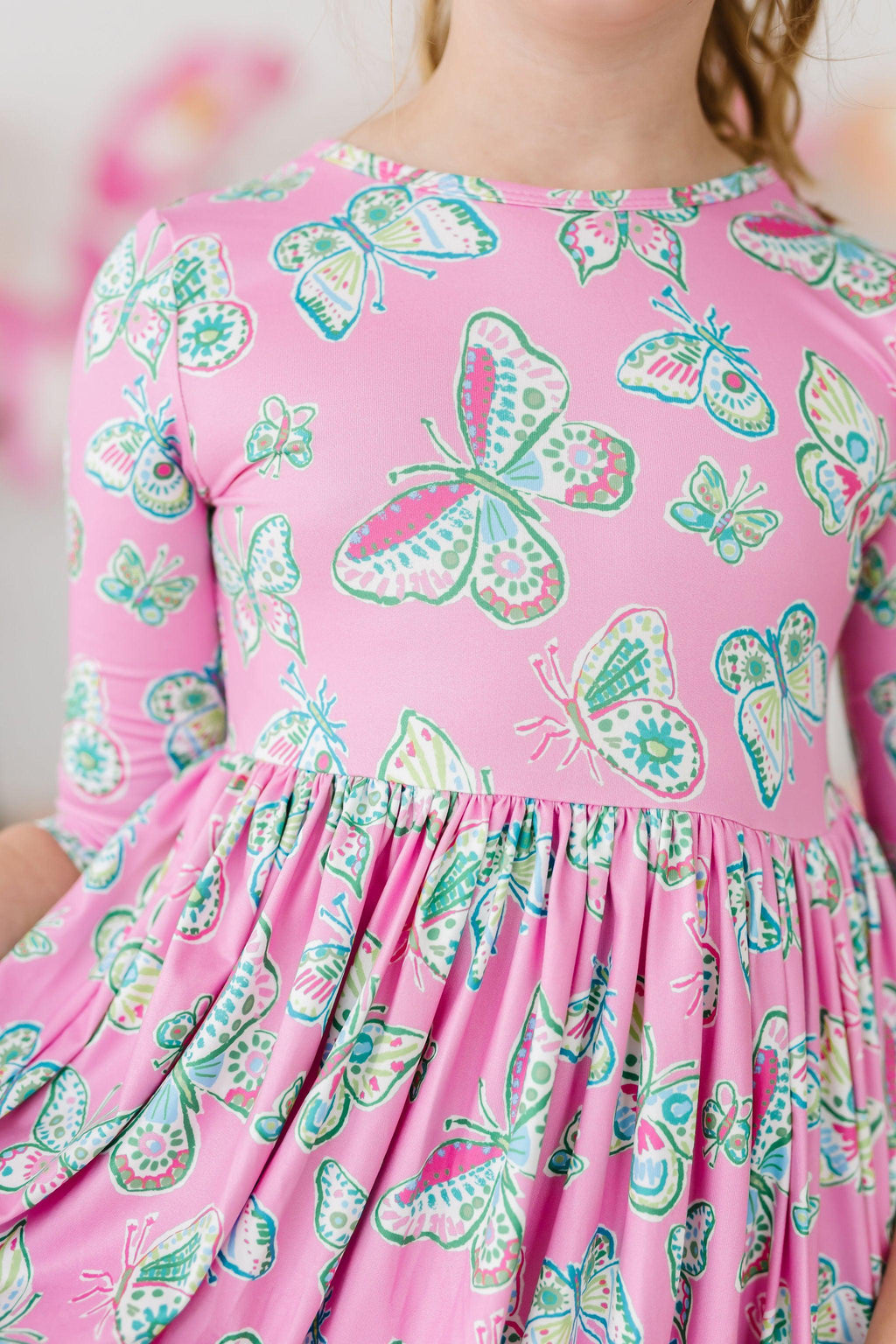 Butterfly Garden 3/4 Sleeve Pocket Twirl Dress by Mila & Rose ®