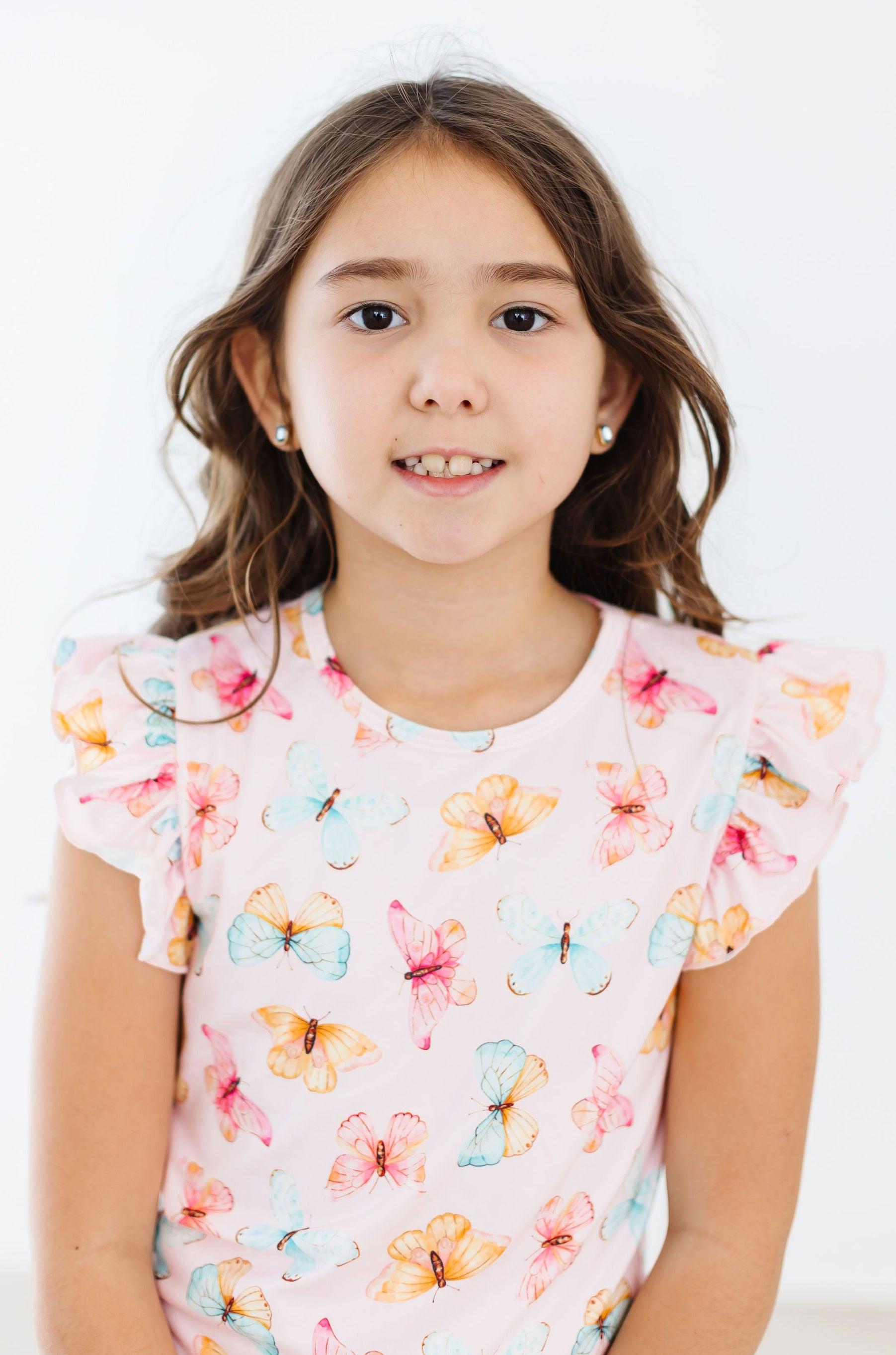 Butterfly Kisses S/S Ruffle Tee by Mila & Rose ®