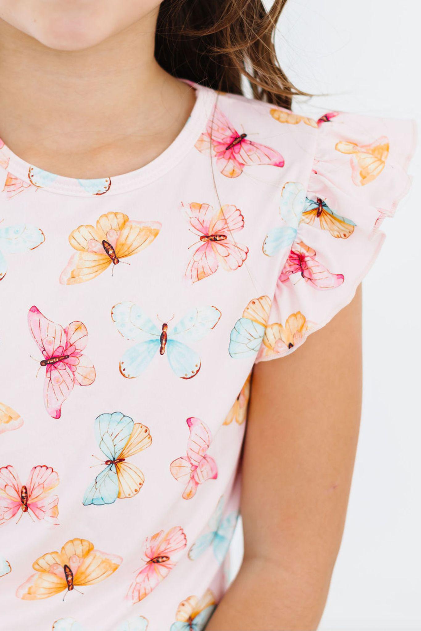Butterfly Kisses S/S Ruffle Tee by Mila & Rose ®