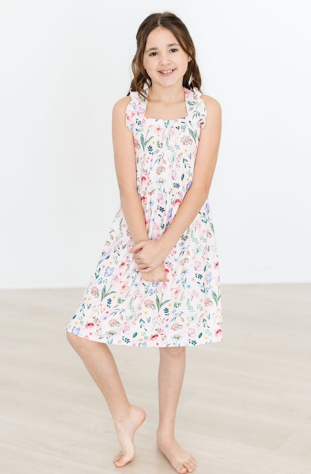Butterfly Meadows Ruffle Cross Back Dress by Mila & Rose ®