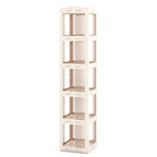 5-Tier Foldable Rotating Bookshelf 360? Spinning Bookcase with Swivel Base-White by LuxuryLifeWay Online Store