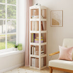 5-Tier Foldable Rotating Bookshelf 360? Spinning Bookcase with Swivel Base-White by LuxuryLifeWay Online Store