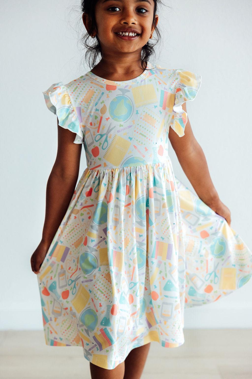 Campus Cutie Flutter Sleeve Twirl Dress by Mila & Rose ®