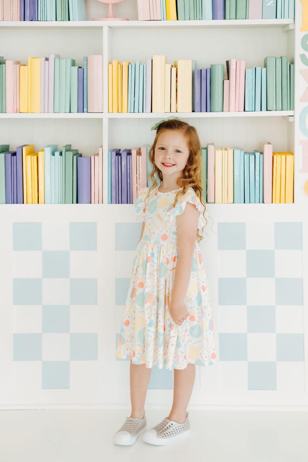 Campus Cutie Flutter Sleeve Twirl Dress by Mila & Rose ®