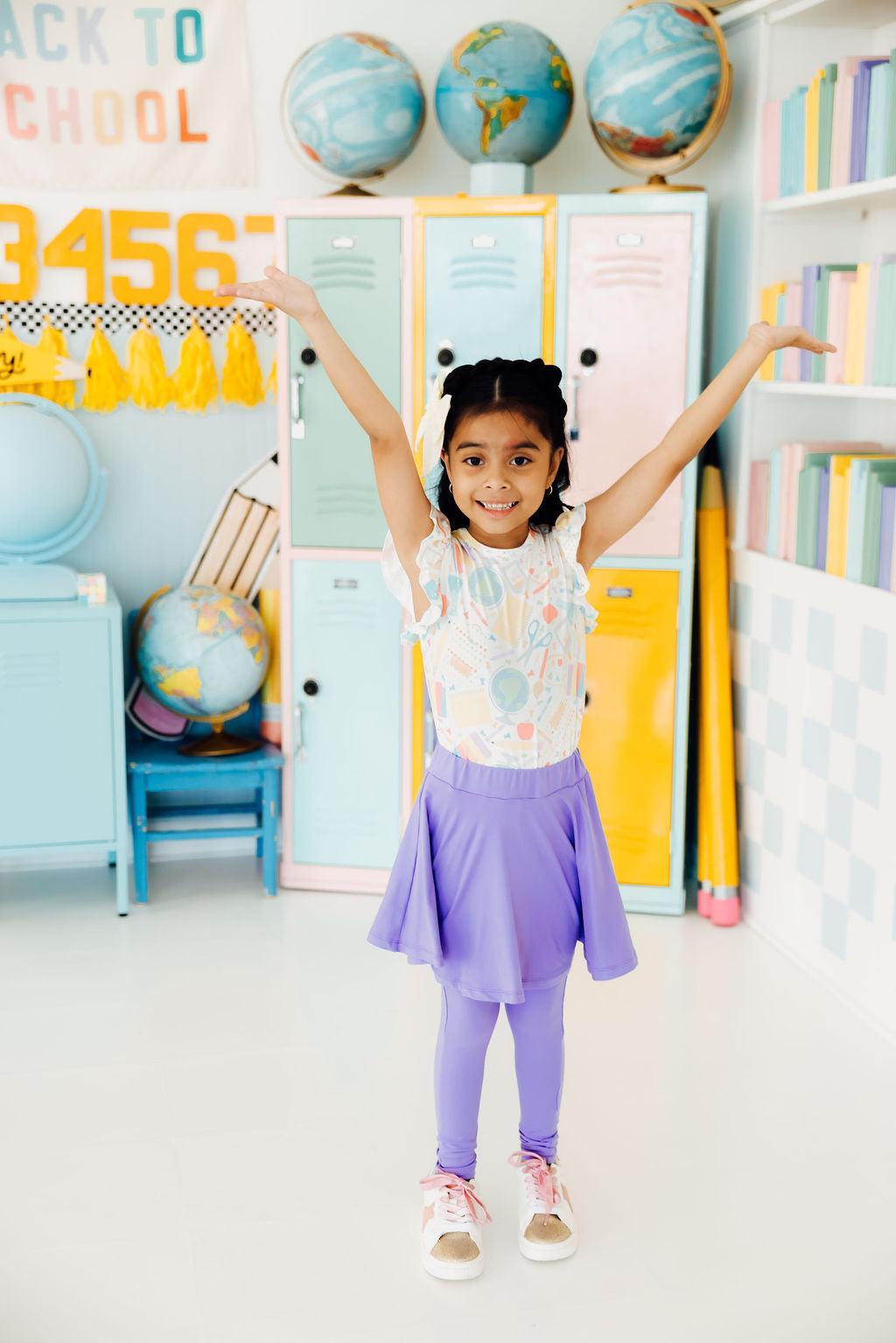 Campus Cutie S/S Ruffle Tee by Mila & Rose ®