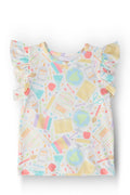 Campus Cutie S/S Ruffle Tee by Mila & Rose ®