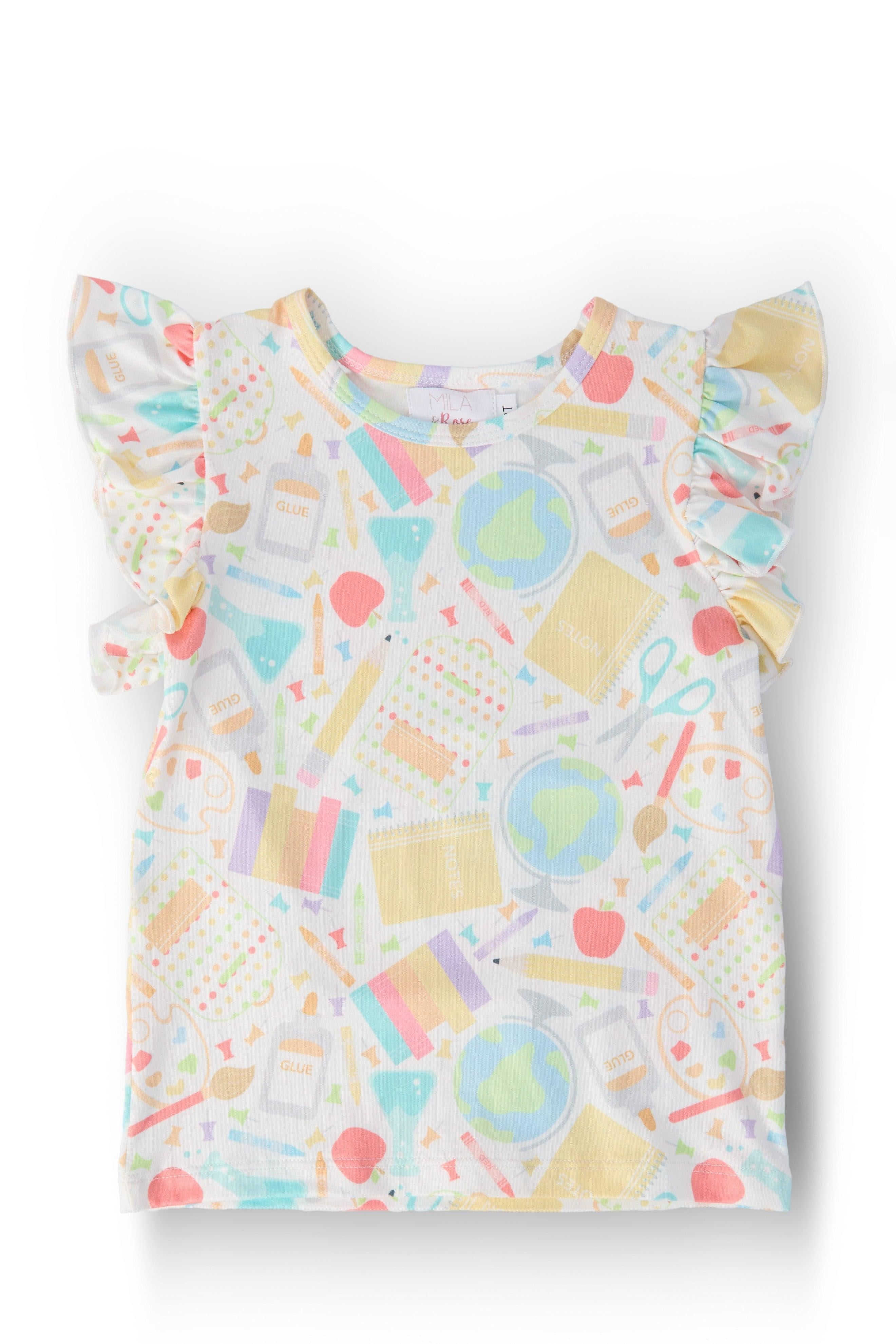 Campus Cutie S/S Ruffle Tee by Mila & Rose ®