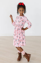 Candy Cane Cutie 3/4 Sleeve Pocket Twirl Dress by Mila & Rose ®