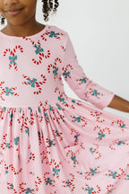 Candy Cane Cutie 3/4 Sleeve Pocket Twirl Dress by Mila & Rose ®