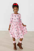 Candy Cane Cutie 3/4 Sleeve Pocket Twirl Dress by Mila & Rose ®