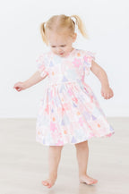 Castles & Rainbows Flutter Sleeve Twirl Dress by Mila & Rose ®