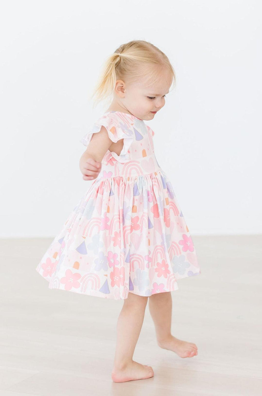 Castles & Rainbows Flutter Sleeve Twirl Dress by Mila & Rose ®