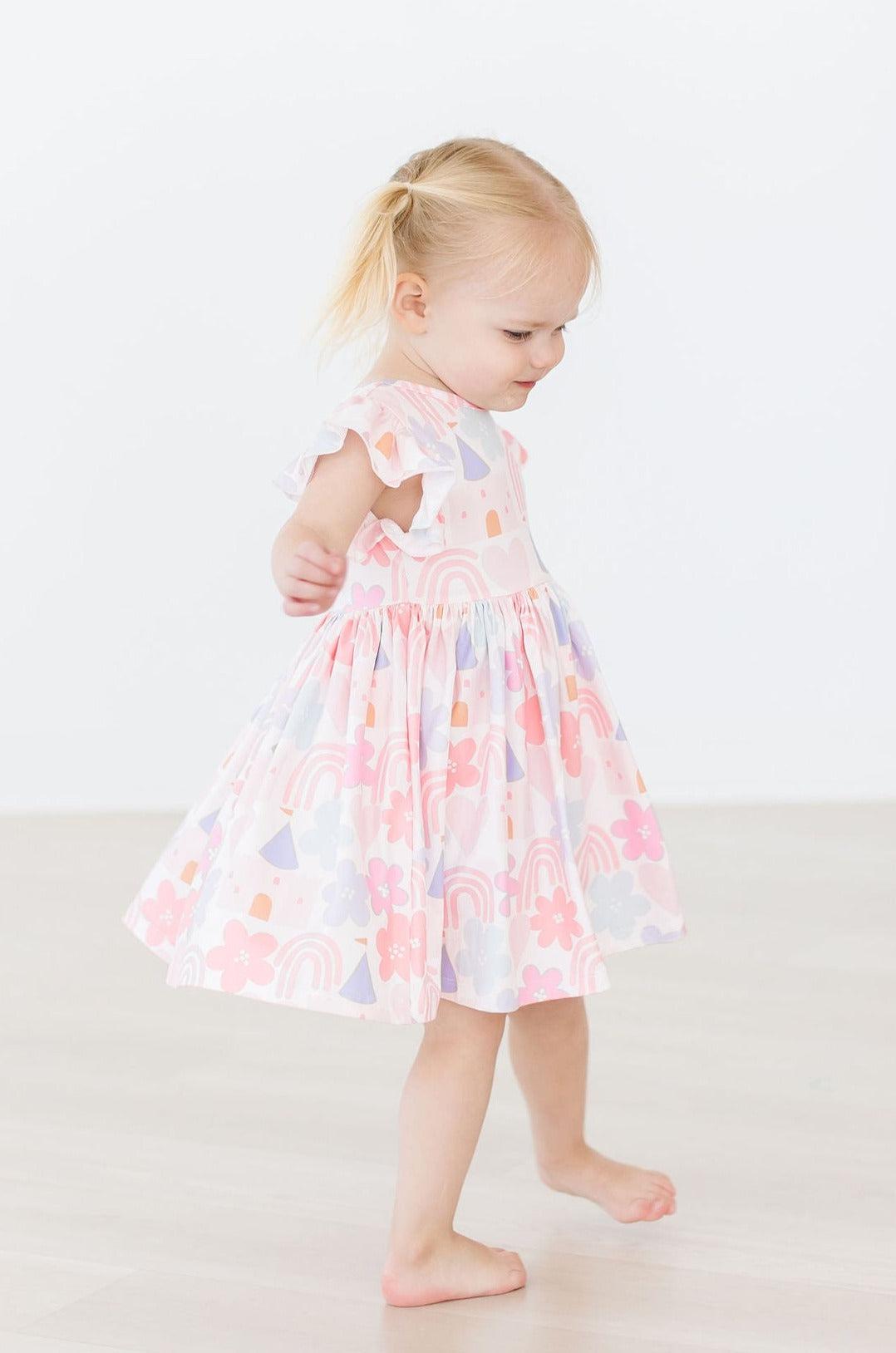 Castles & Rainbows Flutter Sleeve Twirl Dress by Mila & Rose ®