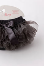 SALE Charcoal & Silver Glitter Ruffle Tutu Bloomer by Mila & Rose ®